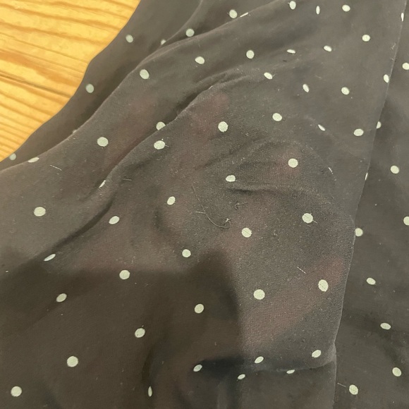 Ralph Lauren Black A-Line Skirt with Blue Dots Silk skirt - Picture 4 of 7